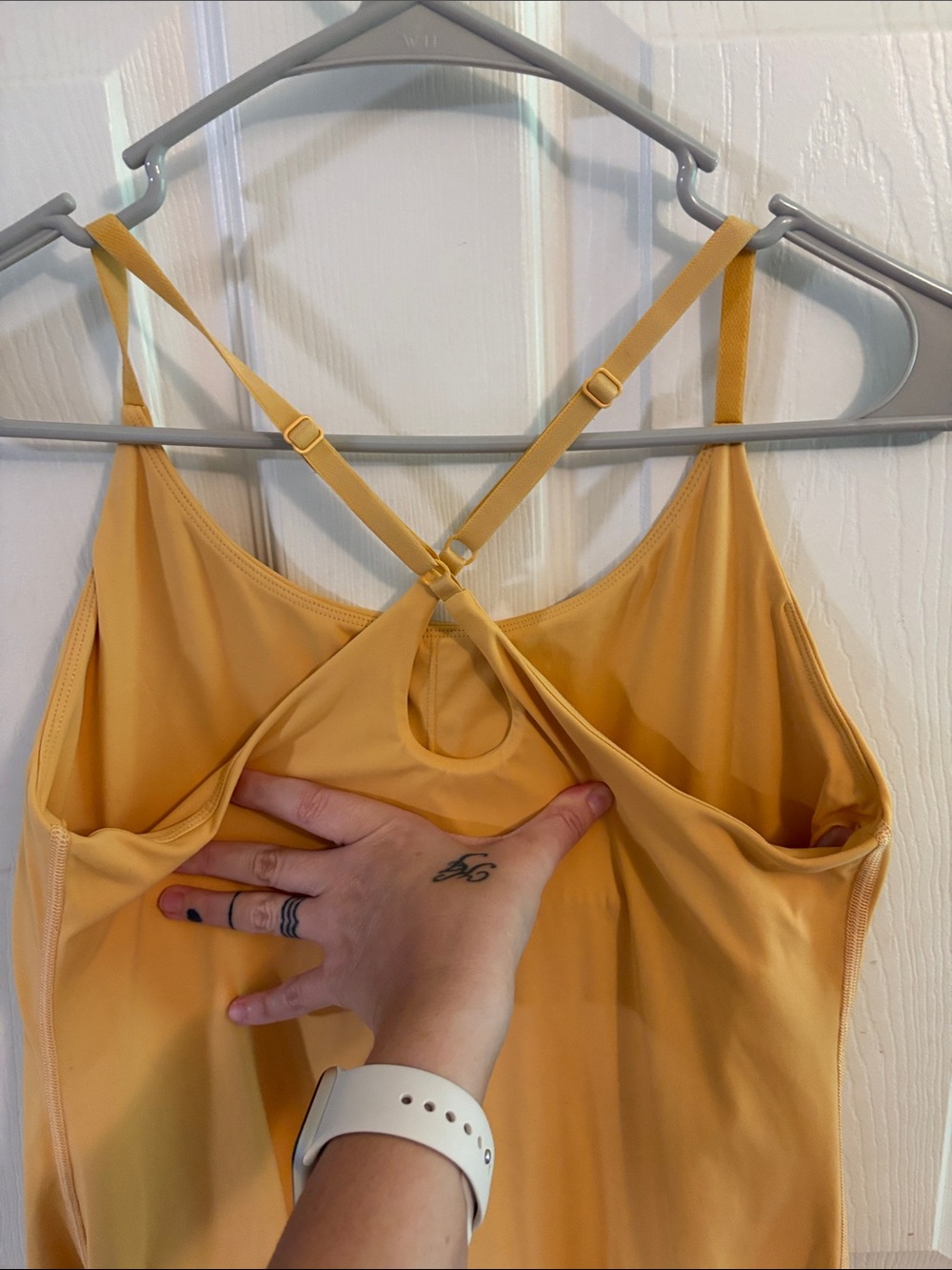 Yellow athletic dress with built in shorts - Picture 2 of 4